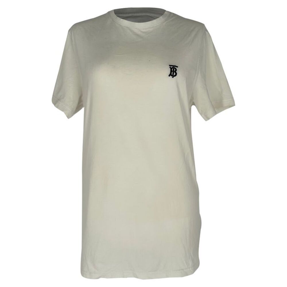 Burberry Logo-Embroidered T-Shirt in White Cotton